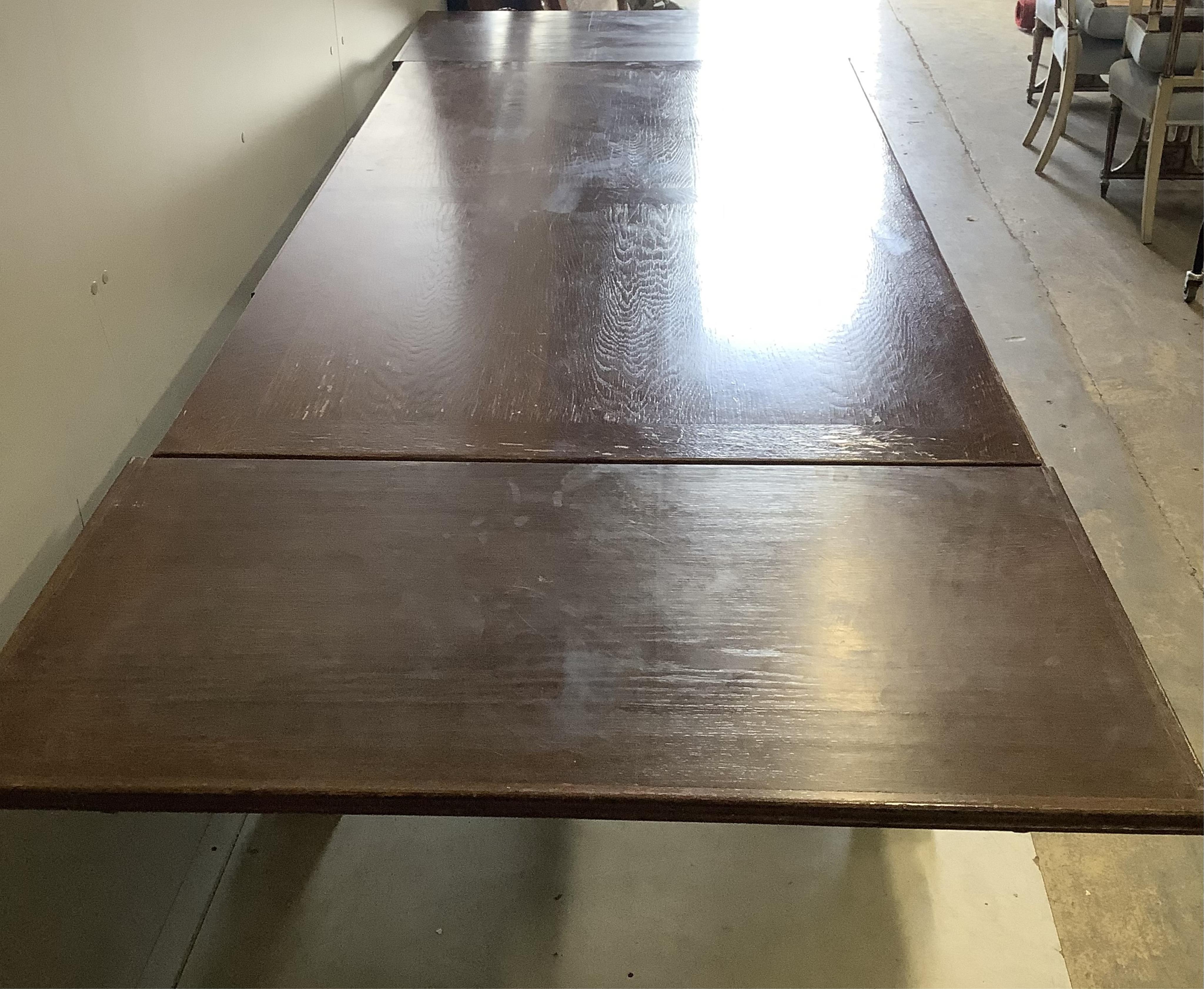 A Spanish style rectangular carved oak refectory table, width 180cm, depth 100cm, height 78cm